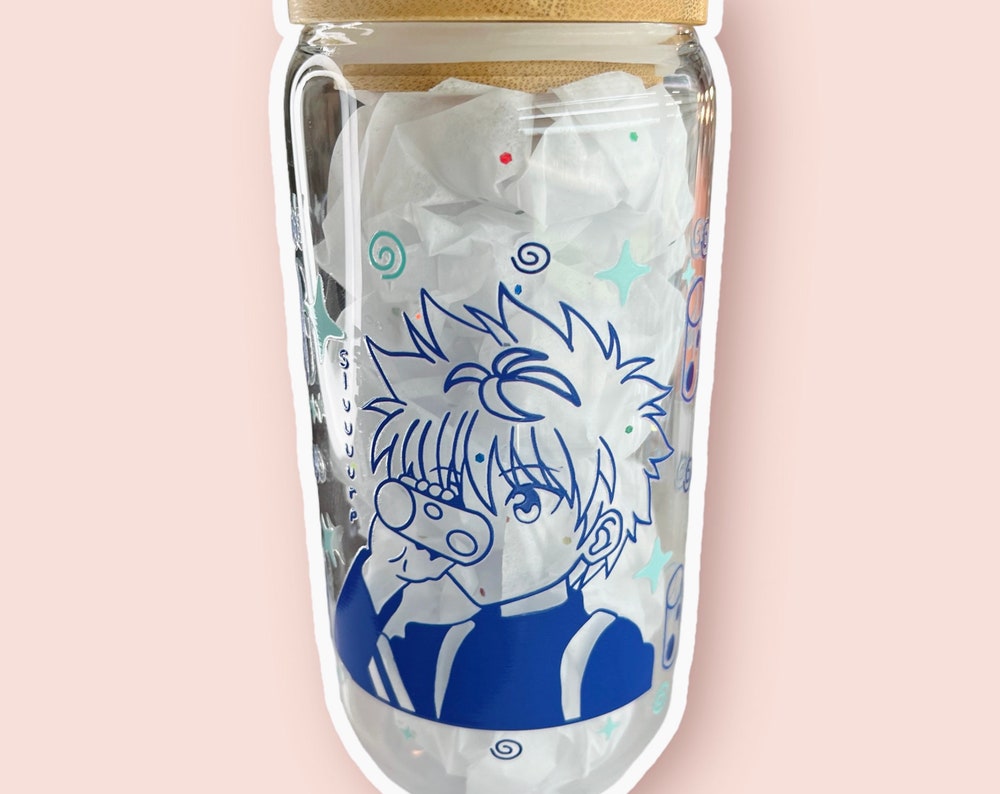 Glass Can with Straw Anime Theme