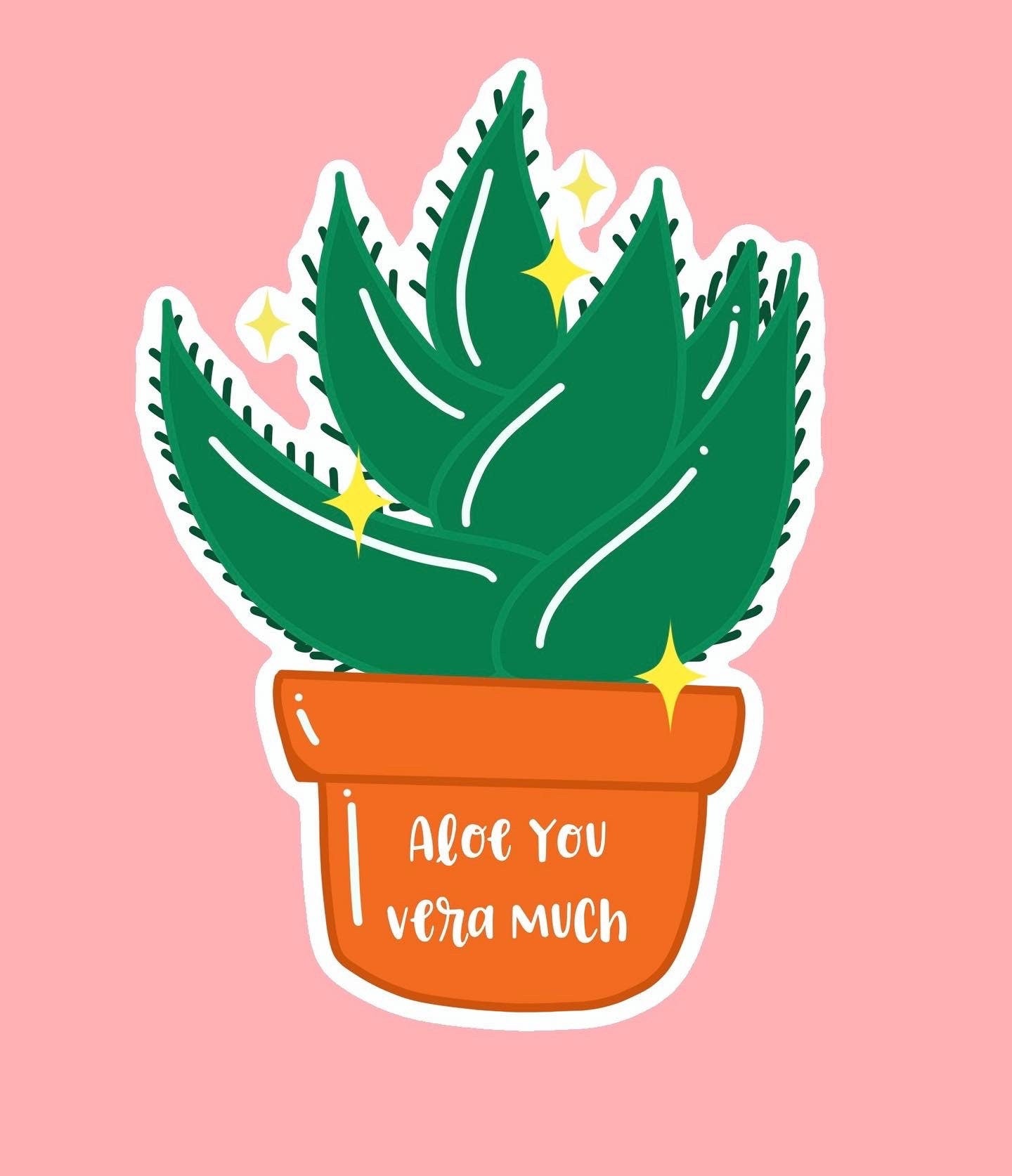 Plant Lover Sticker Aloe Vera Plant Sticker Plant Sticker Cacti Sticker Waterproof Sticker Plant Lover Sticker Gift for Plant Lover Aloe