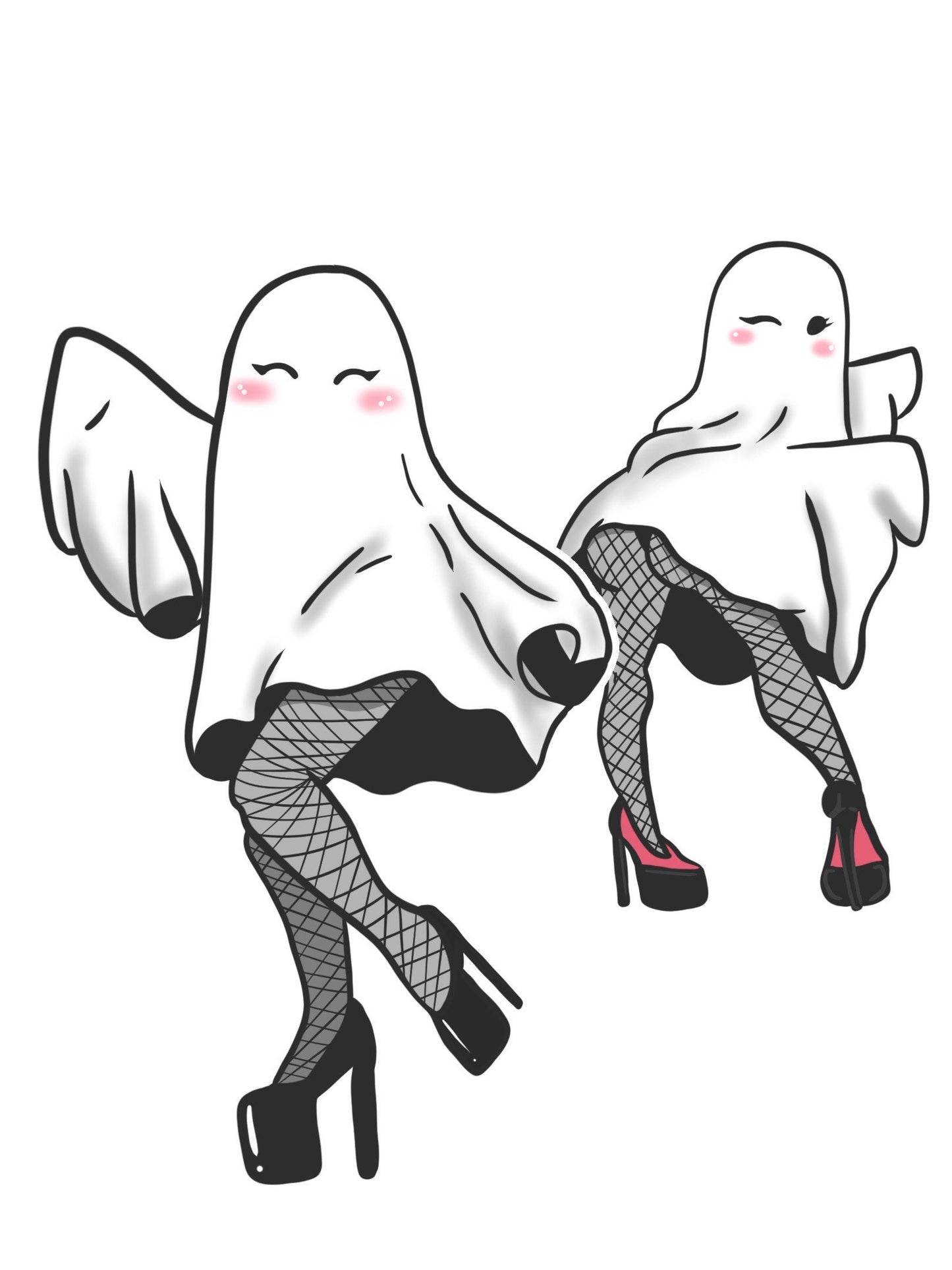 Ghosty Babes Sticker Waterproof Sticker Halloween Sticker Ghost Magnet Halloween Magnet Halloween Lovers Spooky Lovers Laptop Sticker