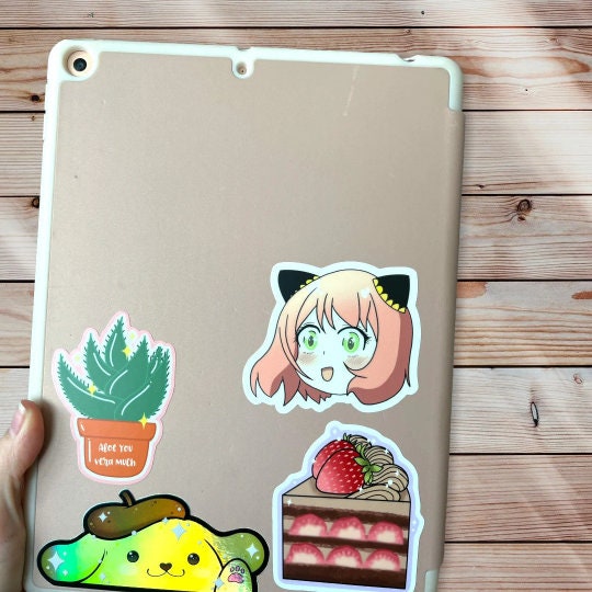 Anime Lover Sticker Pink Haired Anime Girl iPad sticker for Anime Lover Gift Idea Water Bottle Sticker Notebook Sticker Car Decal Sticker