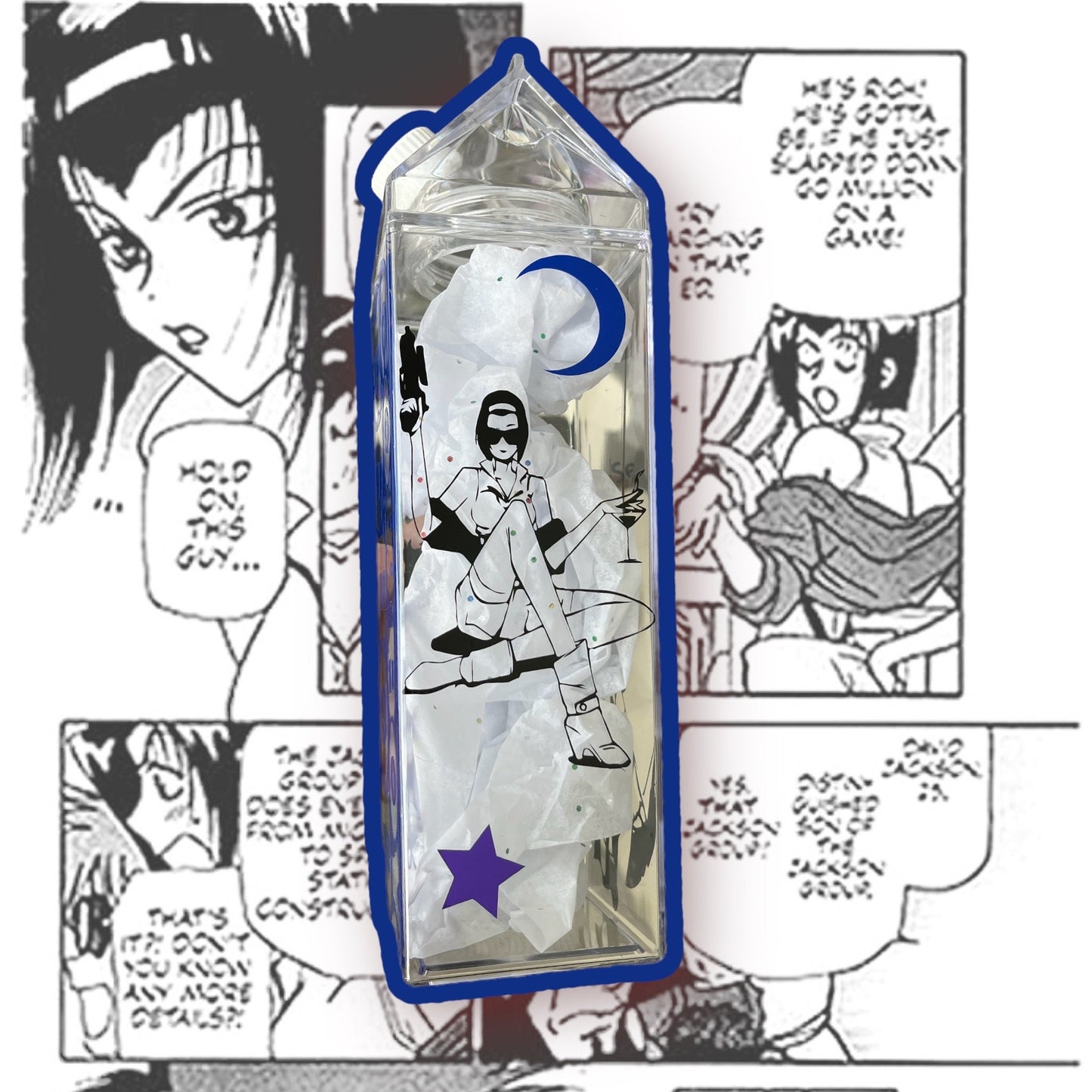 Custom Milk Carton Water Bottle Water bottle Custom Decals Vinyl Custom Bottles Anime Custom Water Bottle Anime Character Space Cowboy