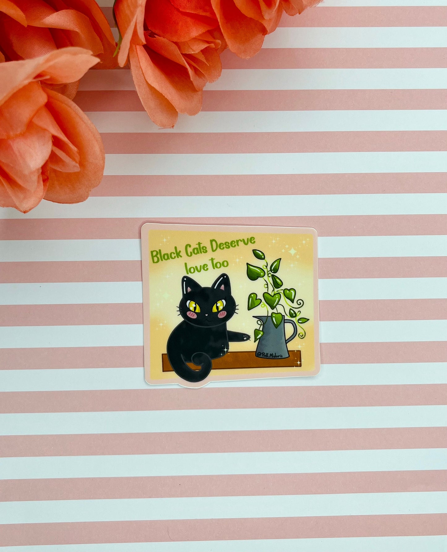 Black Cat Sticker Cat Lover Sticker Gift Ideas for Cat Lovers Cat Mom Laptop Sticker Water Bottle Sticker