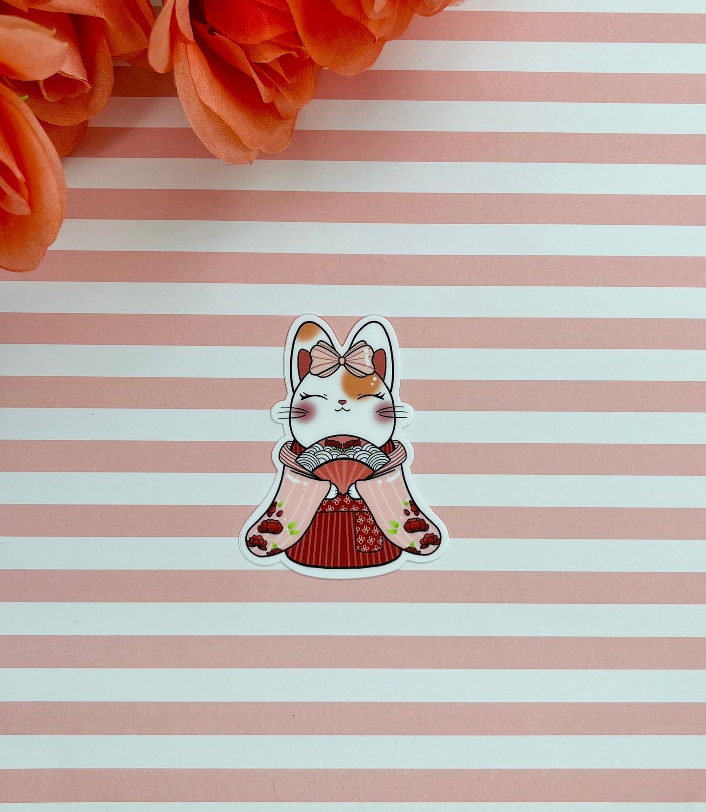 Bunny Kimono Sticker Gift Idea for Bunny Lover Stationery Lover Scrapbooking Water bottle Sticker Laptop Sticker Kawaii Culture Lover