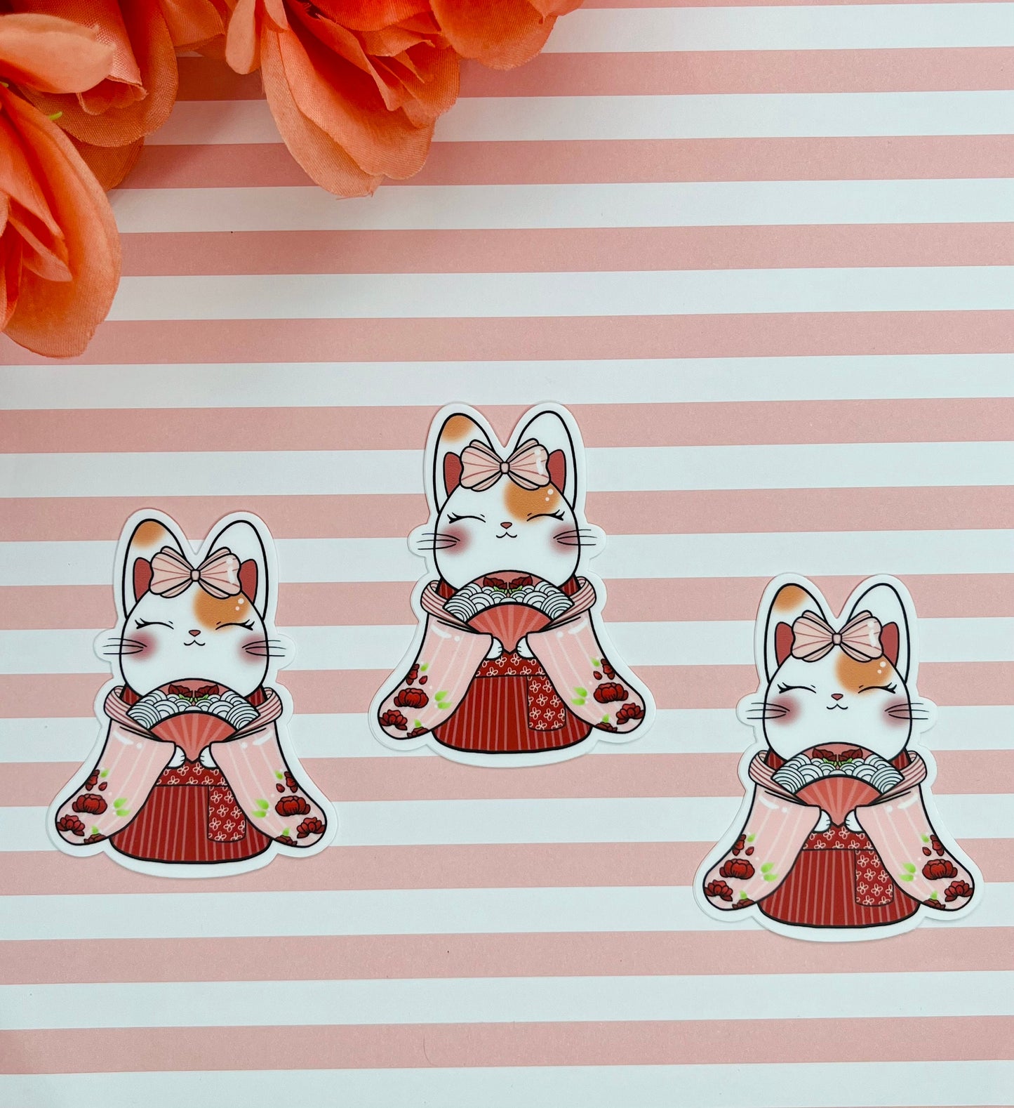 Bunny Kimono Sticker Gift Idea for Bunny Lover Stationery Lover Scrapbooking Water bottle Sticker Laptop Sticker Kawaii Culture Lover