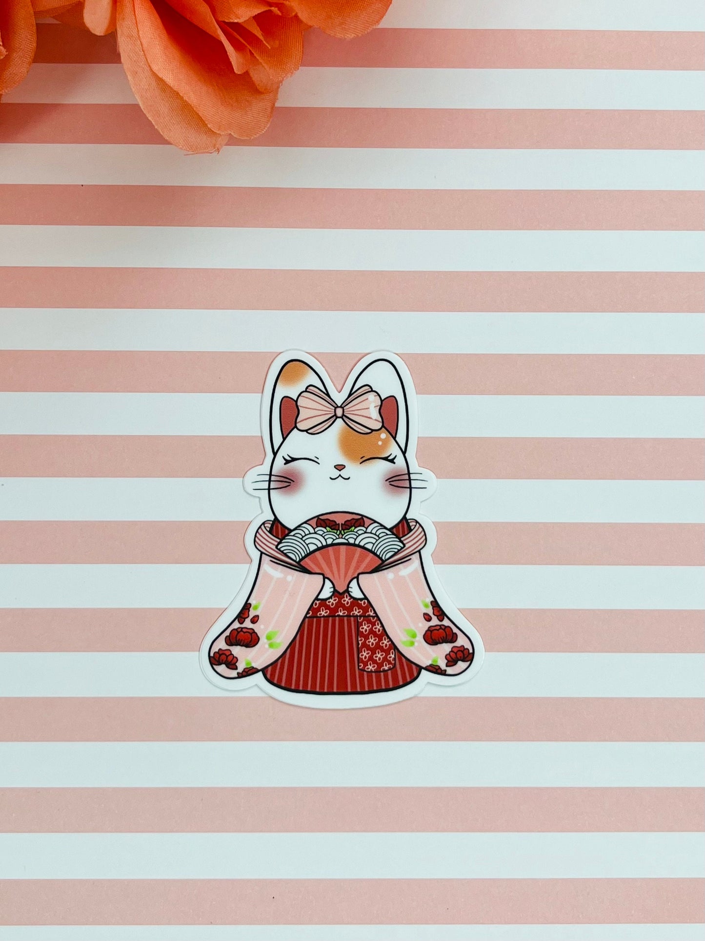 Bunny Kimono Sticker Gift Idea for Bunny Lover Stationery Lover Scrapbooking Water bottle Sticker Laptop Sticker Kawaii Culture Lover