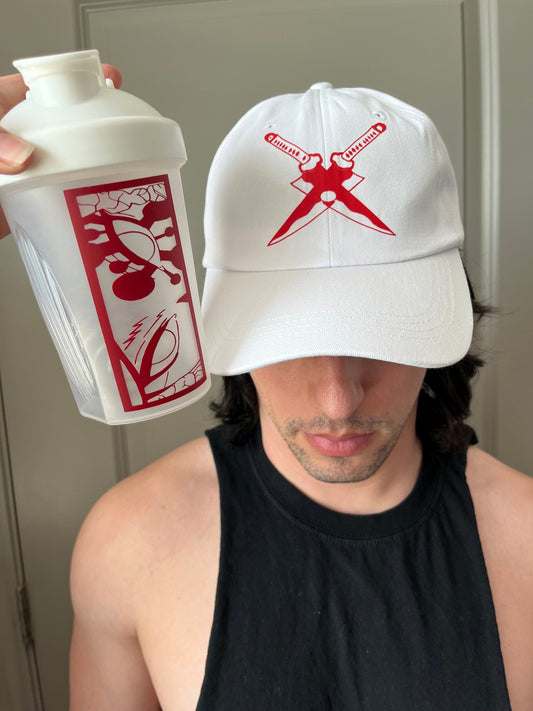 Anime Protein Shaker And Anime Gym Hat Bundle Anime Gift Idea Gym Lover Gift for them Gym Accessory Gym Hat Lover Gym Bottle Combo